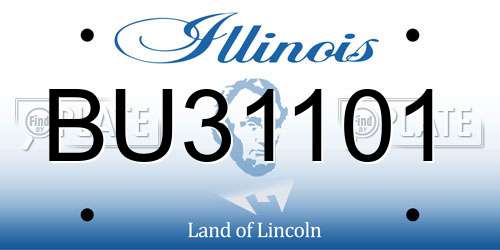 BU31101 Illinois License Plate