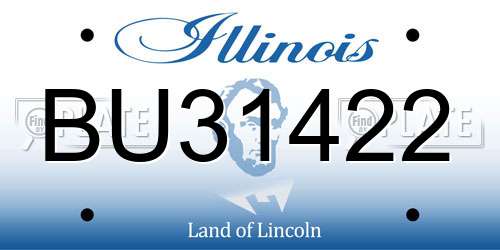BU31422 Illinois License Plate