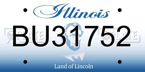 BU31752 Illinois License Plate