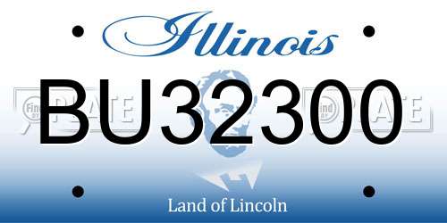 BU32300 Illinois License Plate