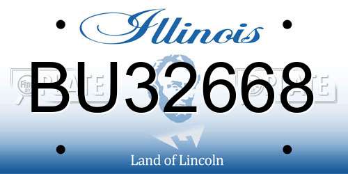 BU32668 Illinois License Plate