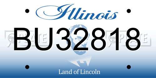 BU32818 Illinois License Plate