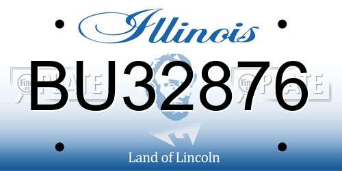 BU32876 Illinois License Plate