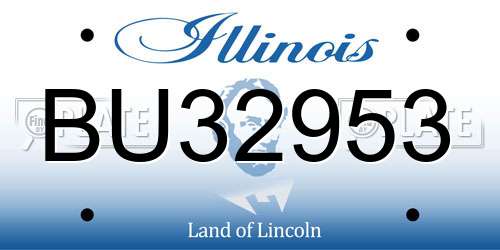 BU32953 Illinois License Plate