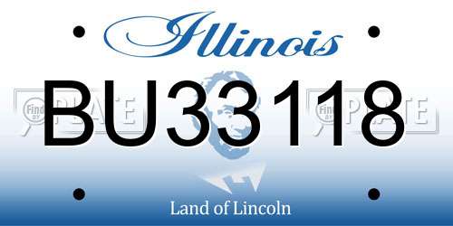 BU33118 Illinois License Plate