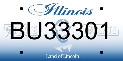 BU33301 Illinois License Plate