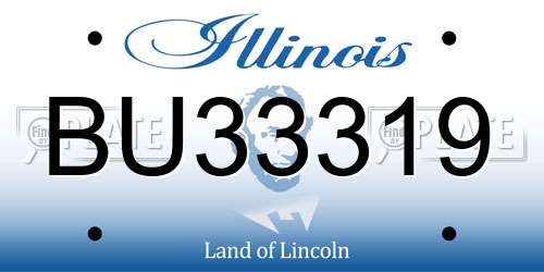 BU33319 Illinois License Plate