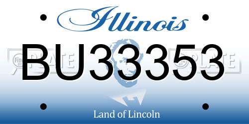 BU33353 Illinois License Plate