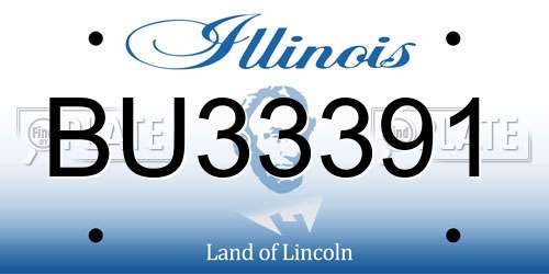 BU33391 Illinois License Plate
