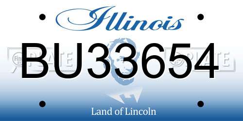 BU33654 Illinois License Plate