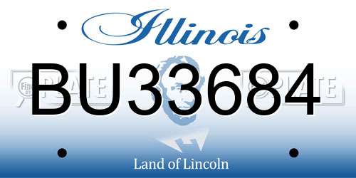 BU33684 Illinois License Plate