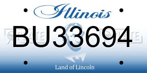 BU33694 Illinois License Plate