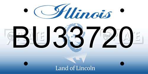 BU33720 Illinois License Plate