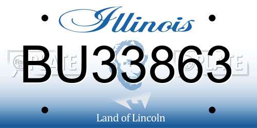 BU33863 Illinois License Plate