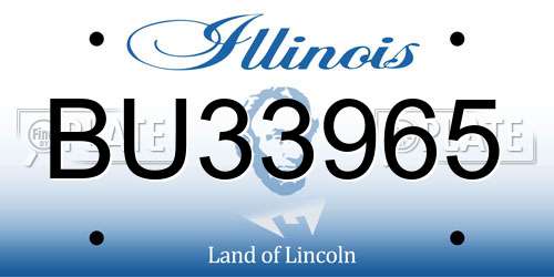 BU33965 Illinois License Plate