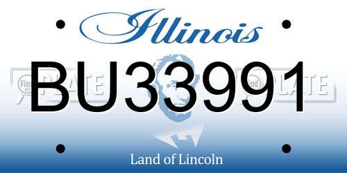 BU33991 Illinois License Plate