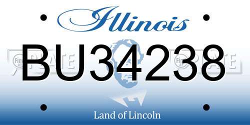 BU34238 Illinois License Plate