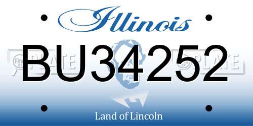 BU34252 Illinois License Plate