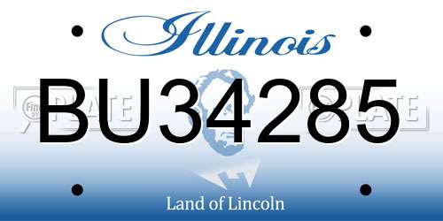 BU34285 Illinois License Plate