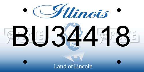BU34418 Illinois License Plate