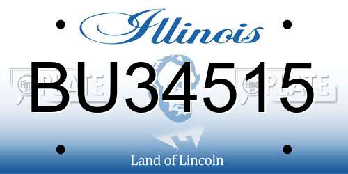 BU34515 Illinois License Plate