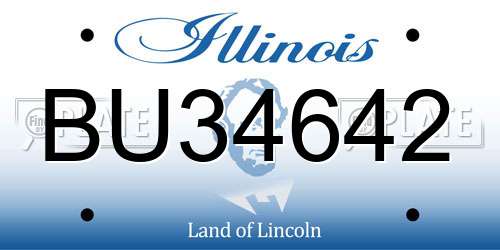 BU34642 Illinois License Plate