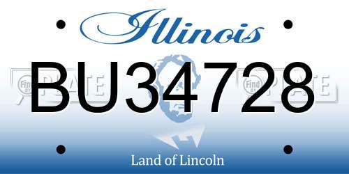 BU34728 Illinois License Plate