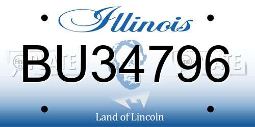 BU34796 Illinois License Plate