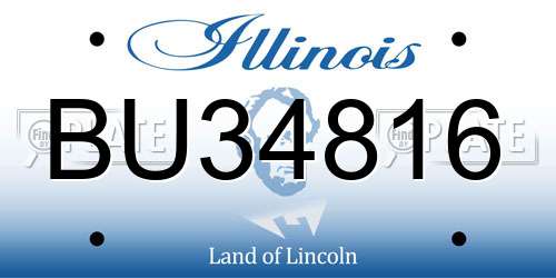 BU34816 Illinois License Plate