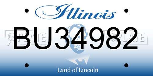 BU34982 Illinois License Plate