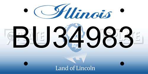 BU34983 Illinois License Plate