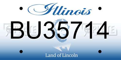 BU35714 Illinois License Plate