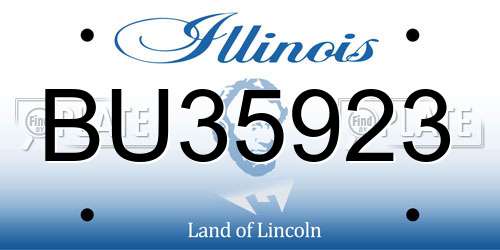 BU35923 Illinois License Plate