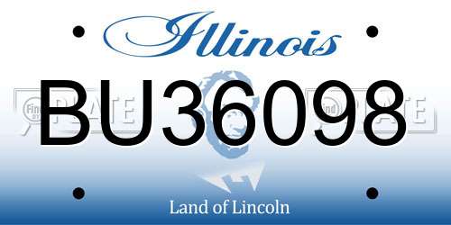 BU36098 Illinois License Plate