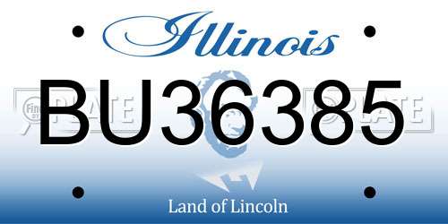 BU36385 Illinois License Plate
