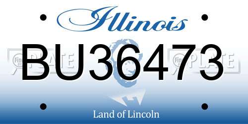 BU36473 Illinois License Plate