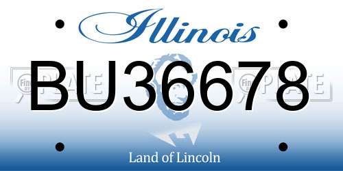 BU36678 Illinois License Plate