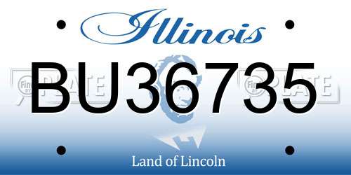 BU36735 Illinois License Plate