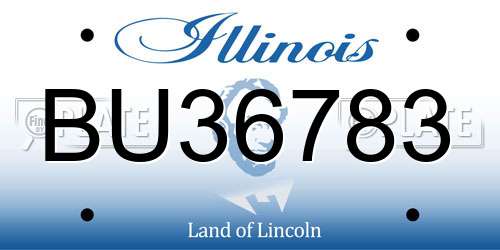 BU36783 Illinois License Plate