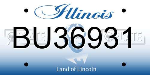 BU36931 Illinois License Plate