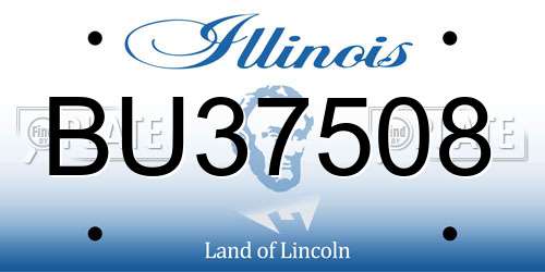 BU37508 Illinois License Plate