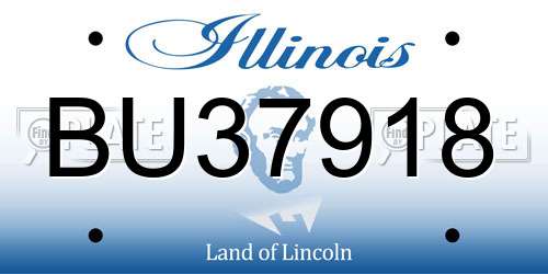 BU37918 Illinois License Plate