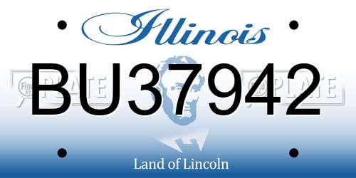 BU37942 Illinois License Plate