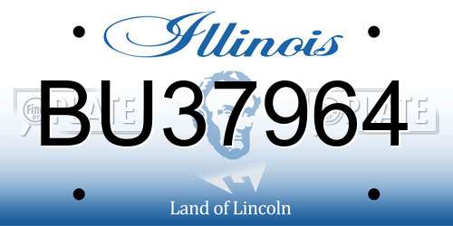 BU37964 Illinois License Plate