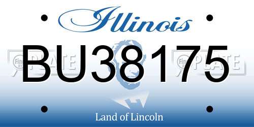 BU38175 Illinois License Plate