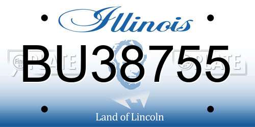 BU38755 Illinois License Plate