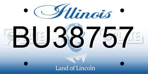 BU38757 Illinois License Plate