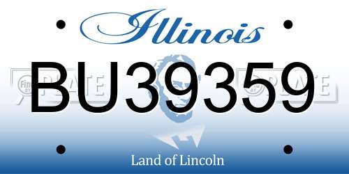 BU39359 Illinois License Plate