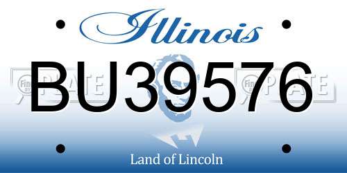 BU39576 Illinois License Plate