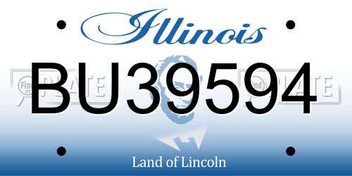 BU39594 Illinois License Plate